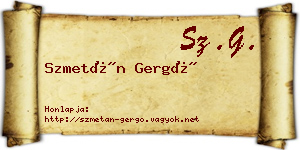 Szmetán Gergő névjegykártya